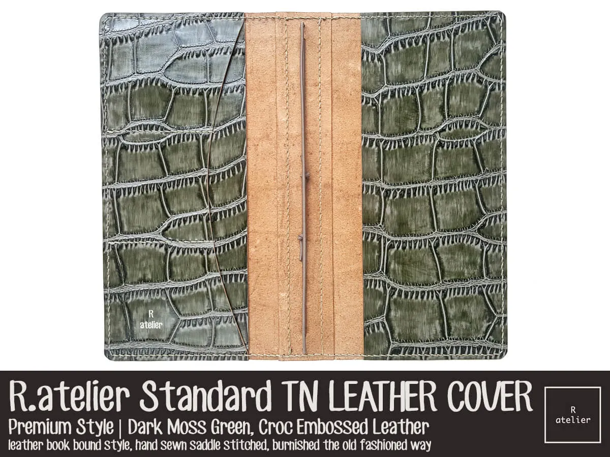 R.atelier Standard TN Leather Journal Cover | Dark Moss Green