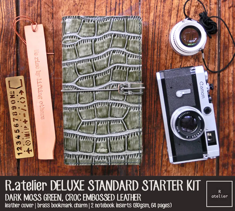 R.atelier Standard TN Leather Journal Cover | Dark Moss Green