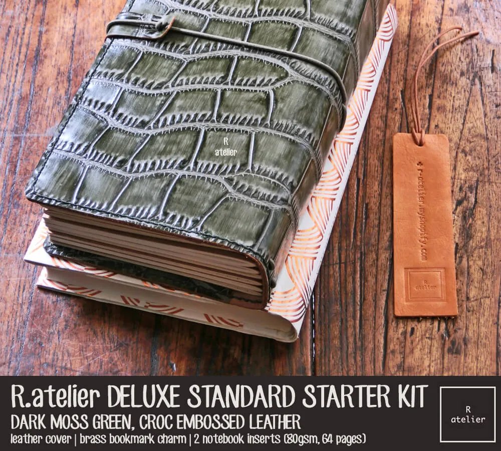 R.atelier Standard TN Leather Journal Cover | Dark Moss Green