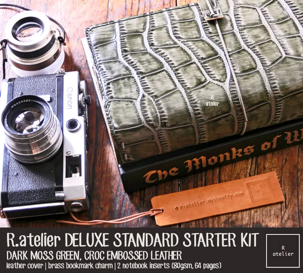 R.atelier Standard TN Leather Journal Cover | Dark Moss Green