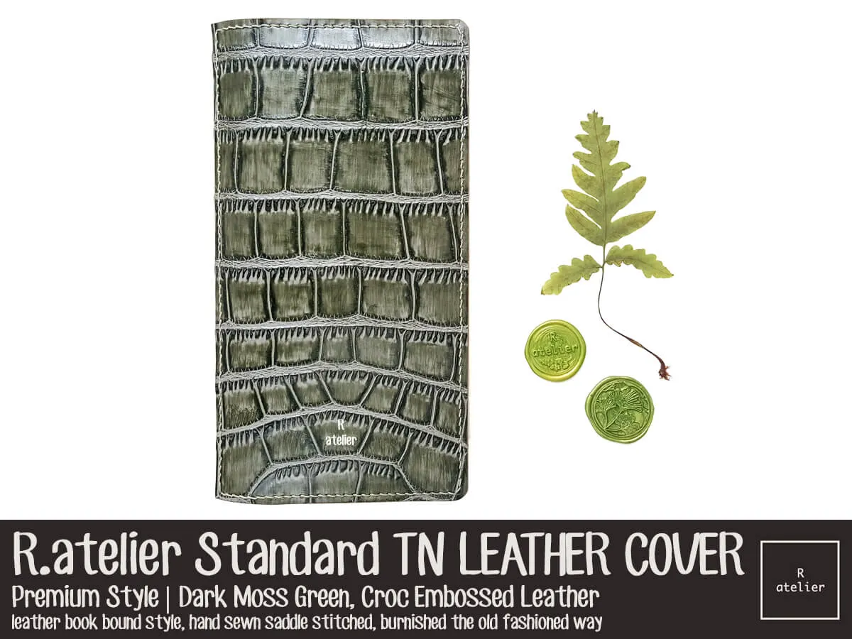 R.atelier Standard TN Leather Journal Cover | Dark Moss Green