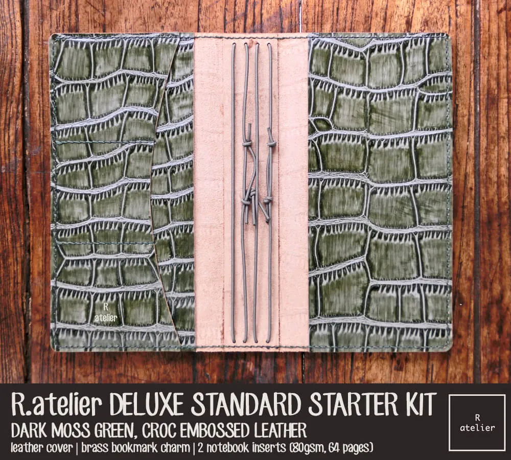 R.atelier Standard TN Leather Journal Cover | Dark Moss Green