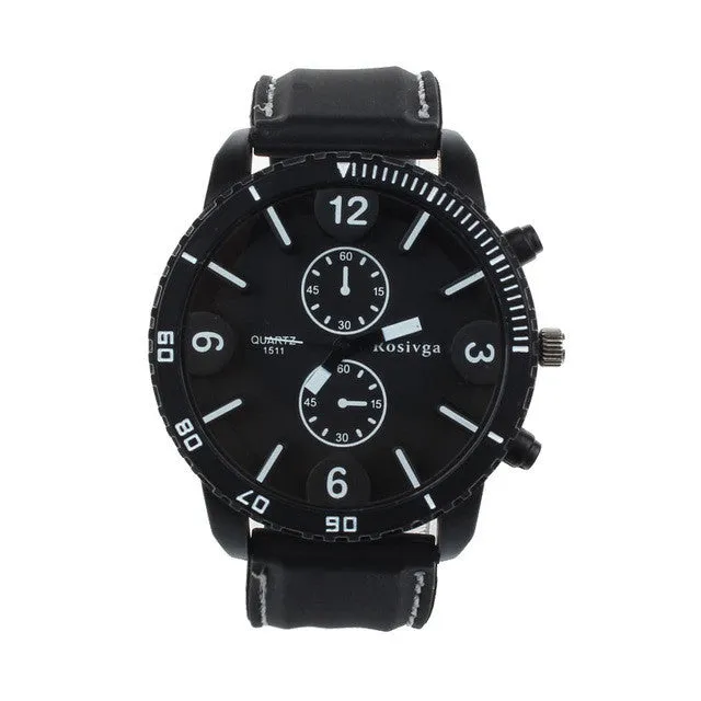 Reloj 2017 New Design Hot Sale 1PC Dynamic Analog Large Dial Sports Leather Strap Quartz Wrist Watch Free Shipping 17Jan9