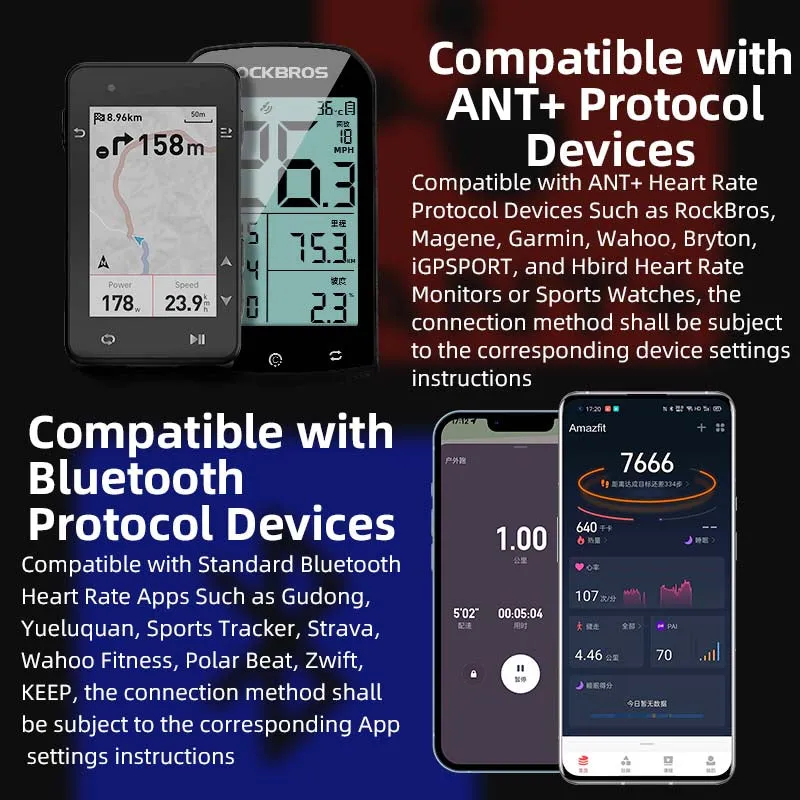 ROCKBROS ANT  Dual-Mode Heart Rate Monitor Real-Time Tracking Waterproof Design