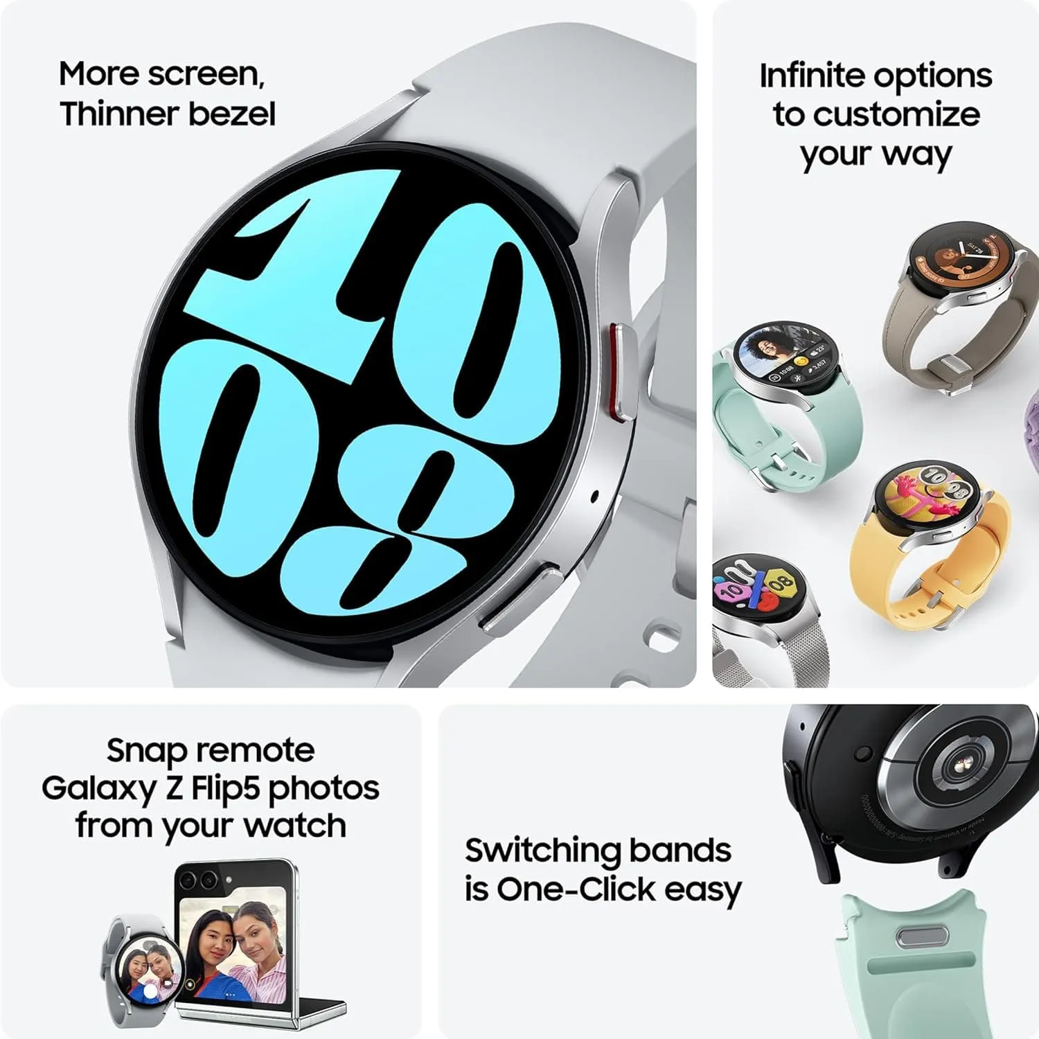 Samsung Galaxy Watch6 Smart Watch, Fitness Tracker, Bluetooth, 44mm, Graphite