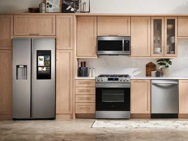 Samsung RS22T5561SR 22 cu. ft. Counter Depth Side-by-Side Refrigerator with Touch Screen Family Hub™ in Stainless Steel