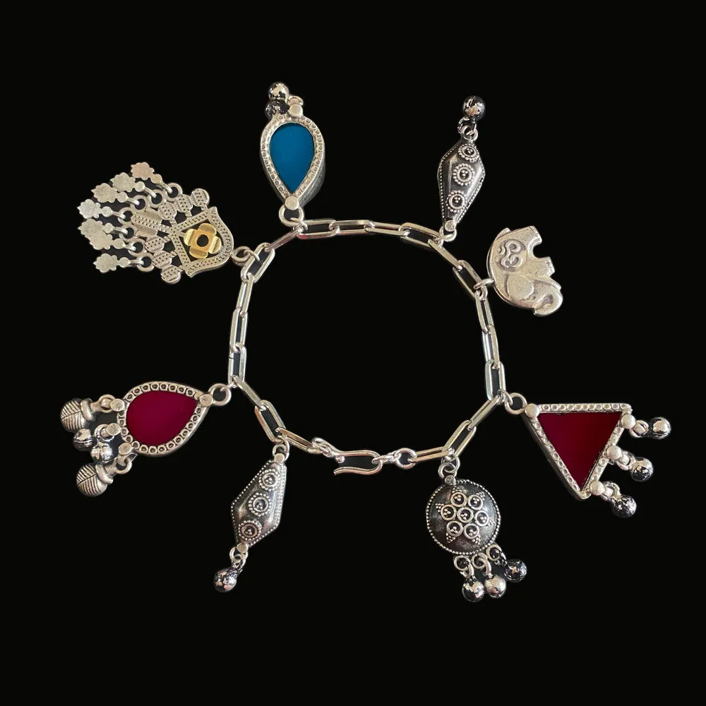 Silver Charms Bracelet With Ghungroo