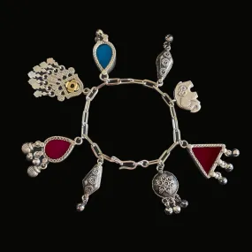 Silver Charms Bracelet With Ghungroo