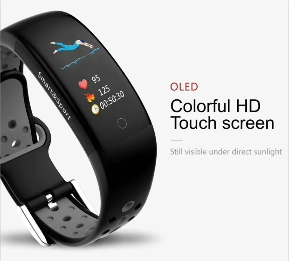 Smartwatch Fitness Bracelet IP68 Waterproof Dynamic Heart Rate Blood Pressure Monitoring Tracker For iPhones Android