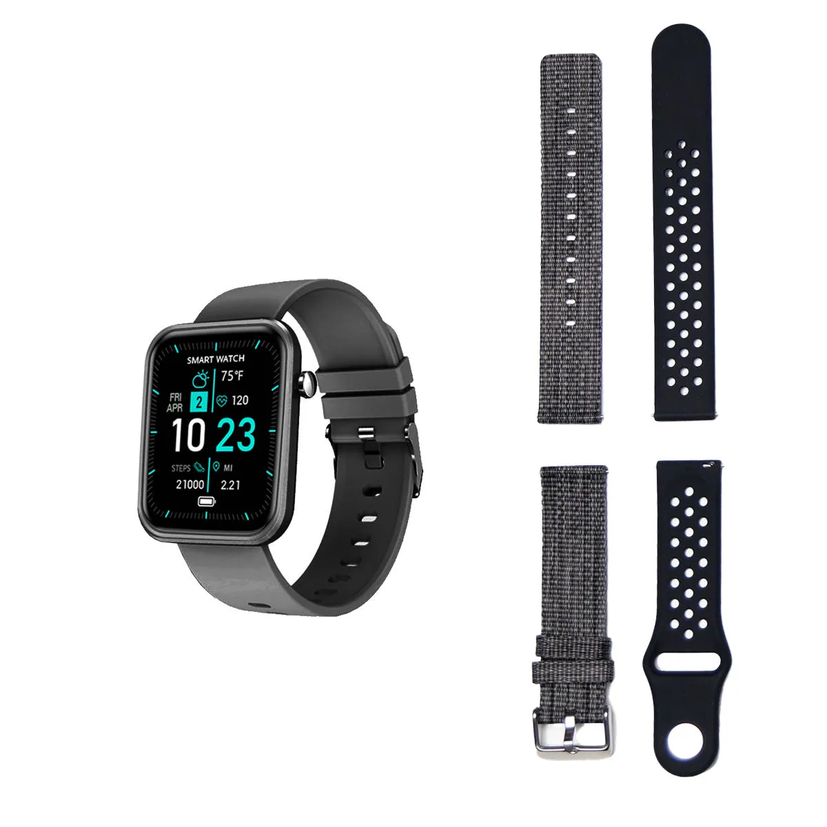 Smartwatch With Three Bands And Wellness   Activity Tracker
