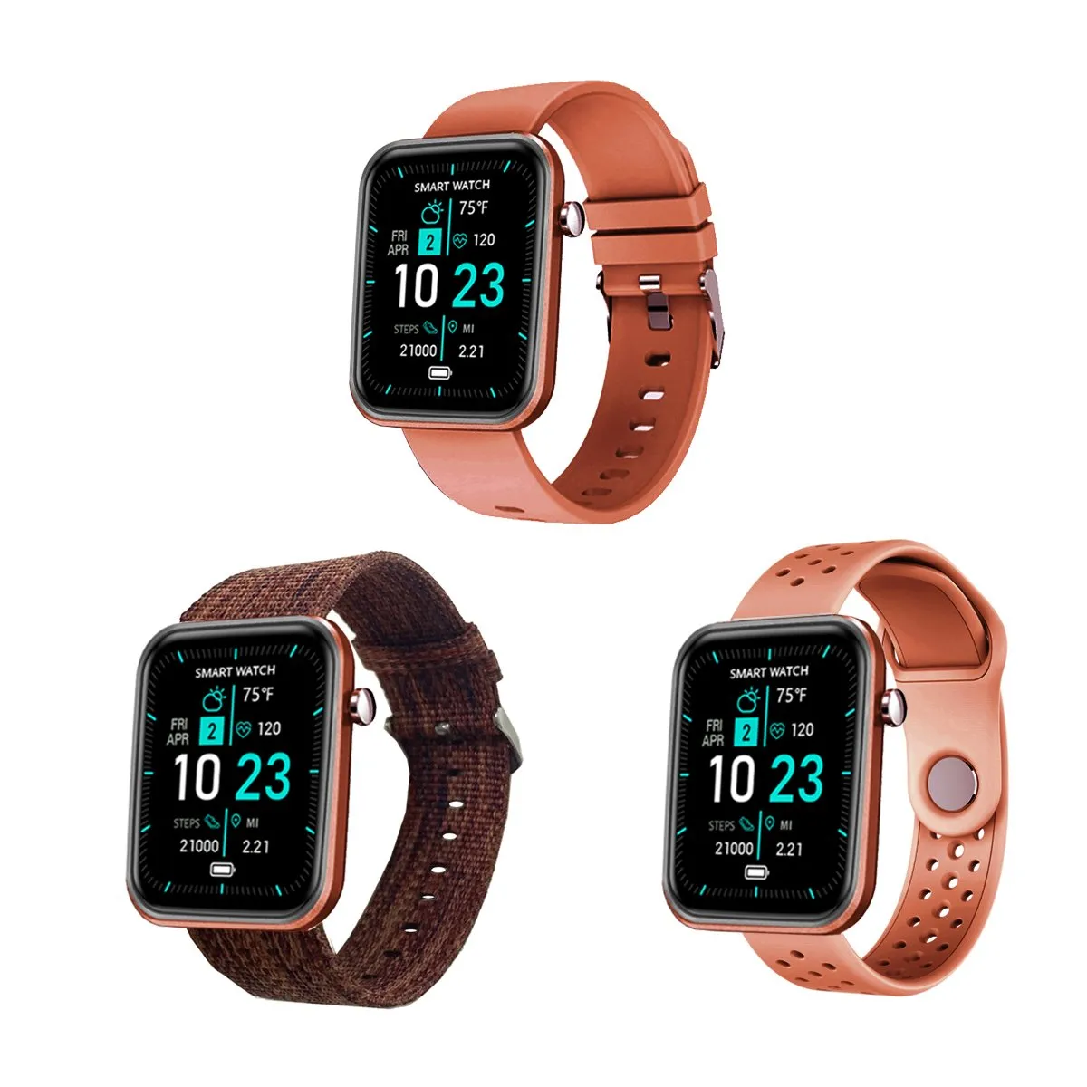 Smartwatch With Three Bands And Wellness   Activity Tracker