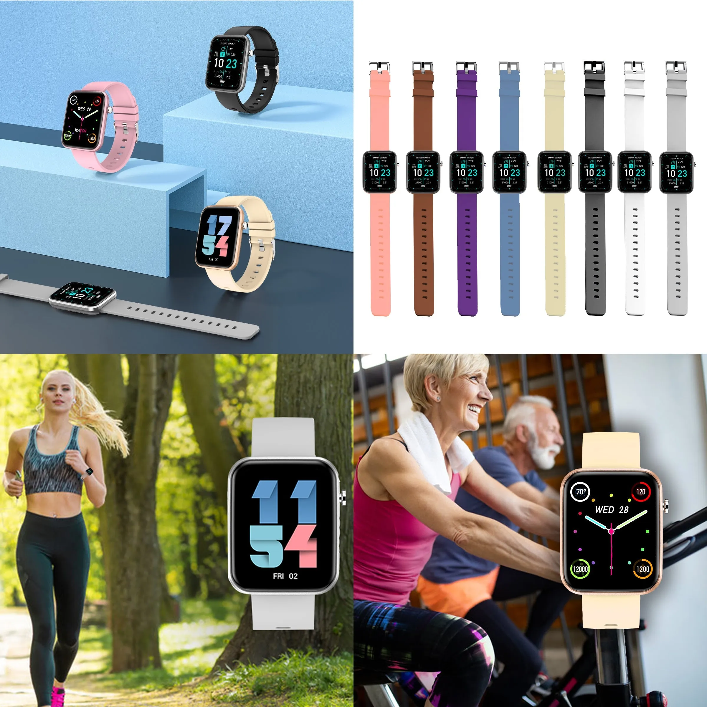 Smartwatch With Three Bands And Wellness   Activity Tracker