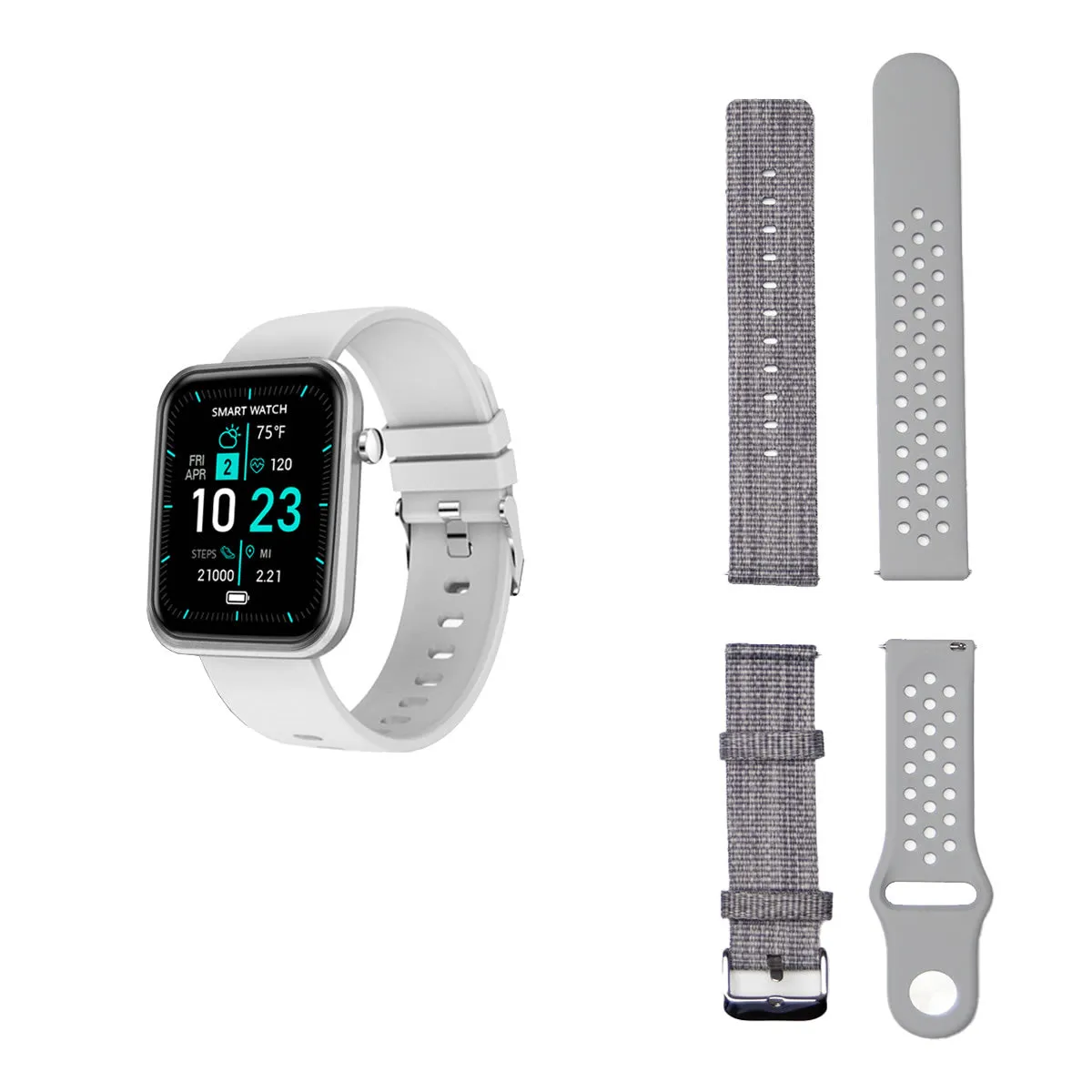 Smartwatch With Three Bands And Wellness   Activity Tracker