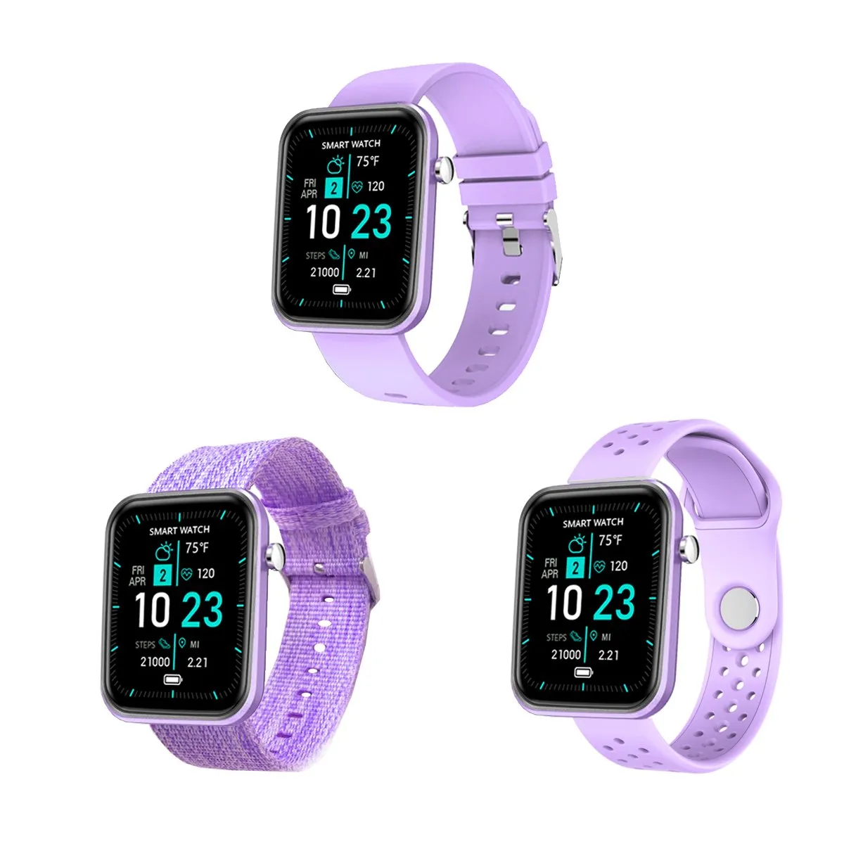 Smartwatch With Three Bands And Wellness   Activity Tracker