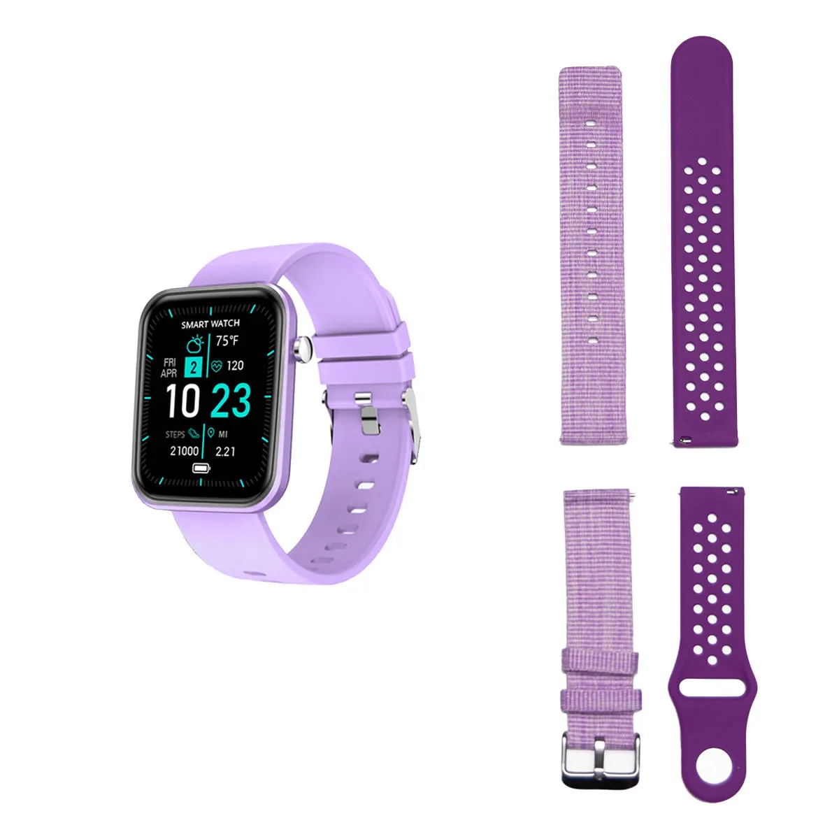 Smartwatch With Three Bands And Wellness   Activity Tracker