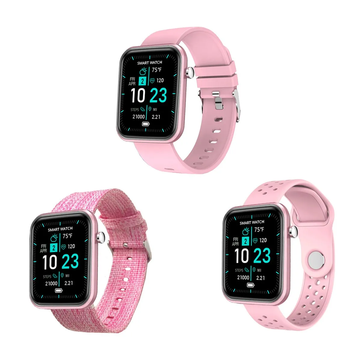 Smartwatch With Three Bands And Wellness   Activity Tracker