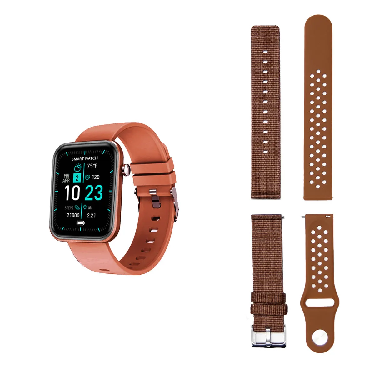 Smartwatch With Three Bands And Wellness   Activity Tracker