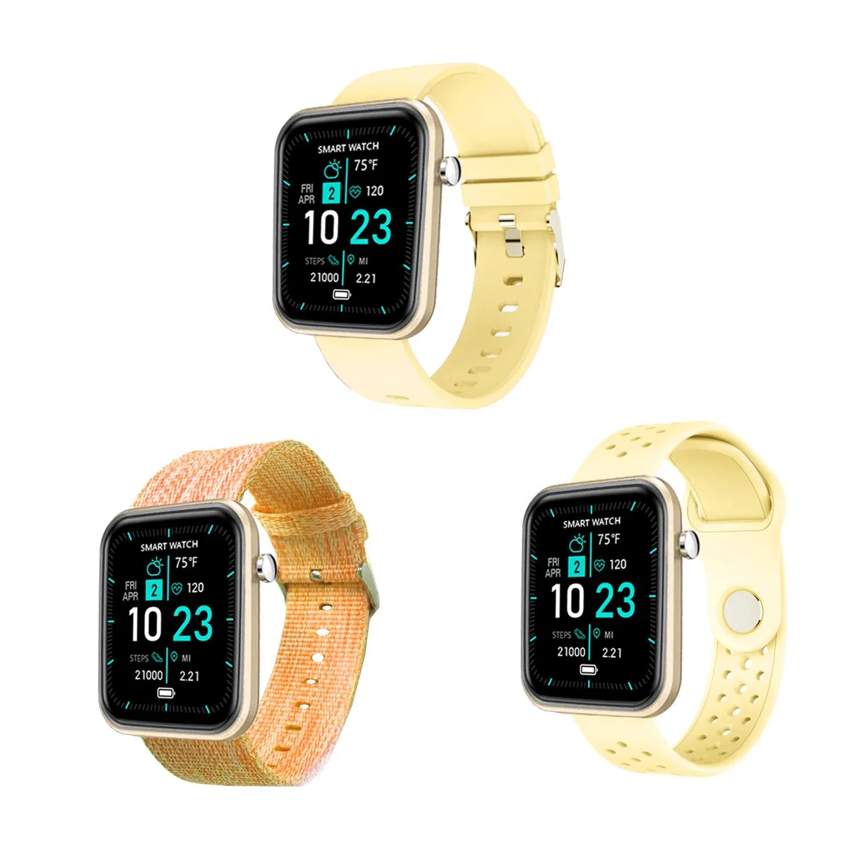 Smartwatch With Three Bands And Wellness   Activity Tracker