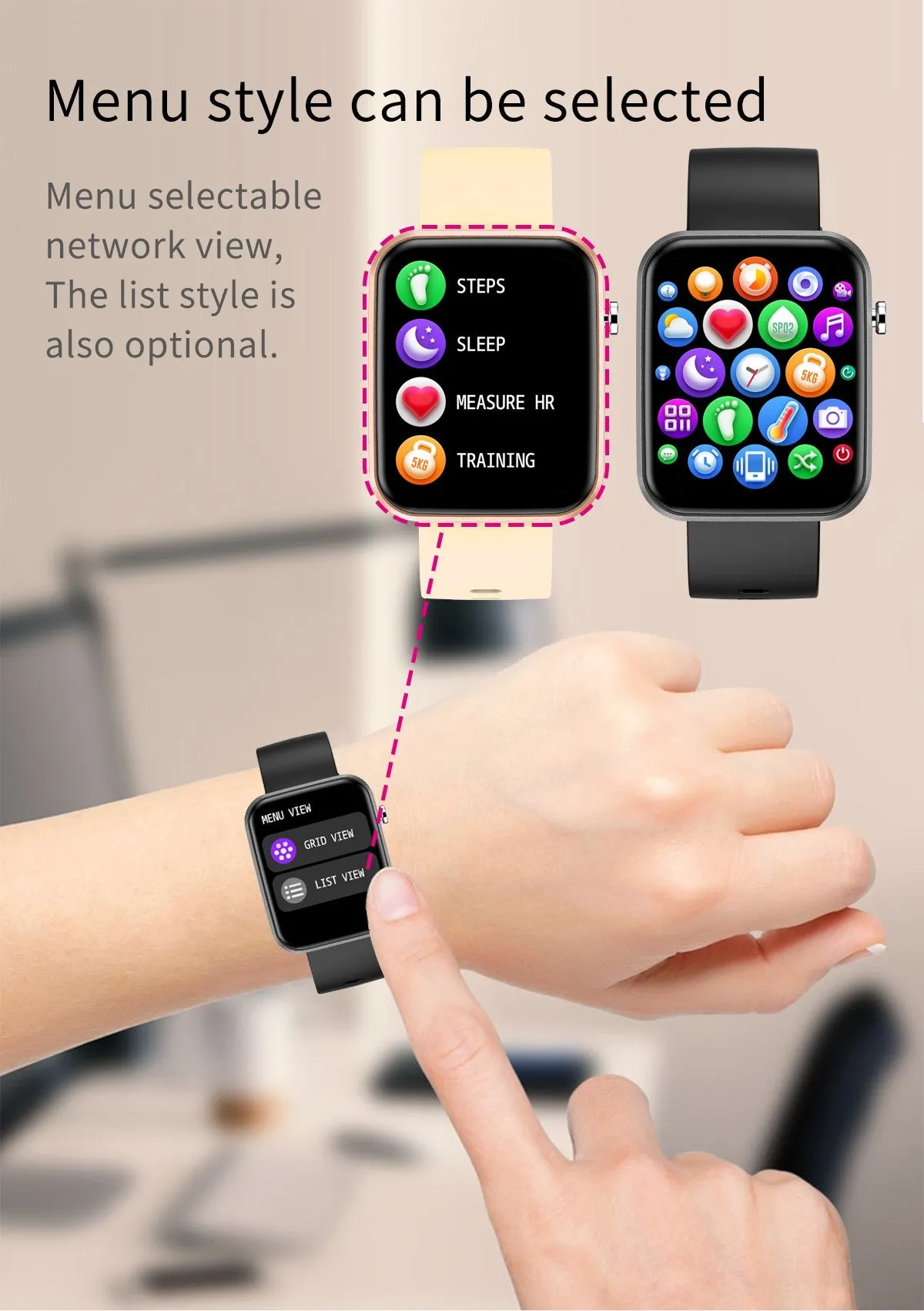 Smartwatch With Three Bands And Wellness   Activity Tracker