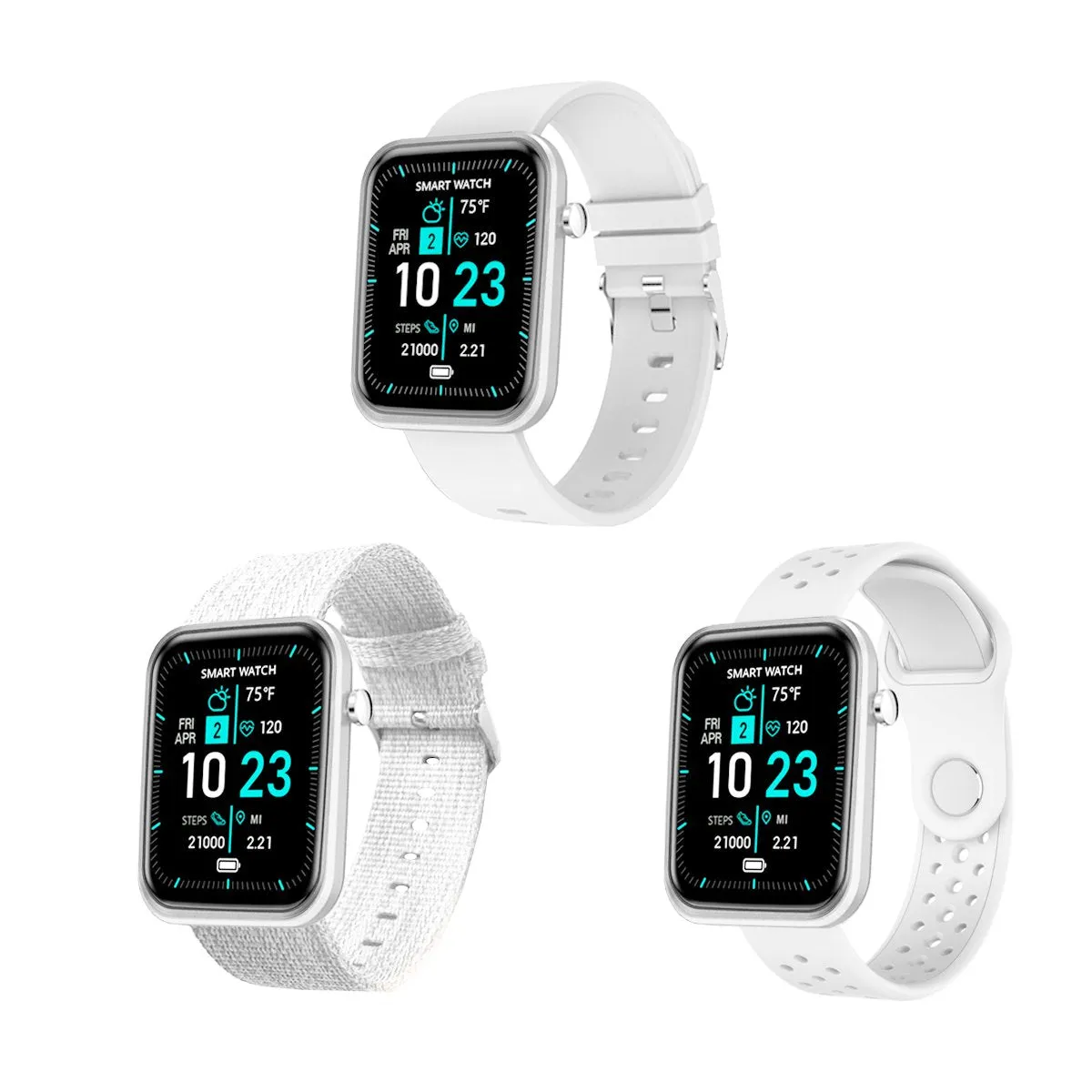 Smartwatch With Three Bands And Wellness   Activity Tracker