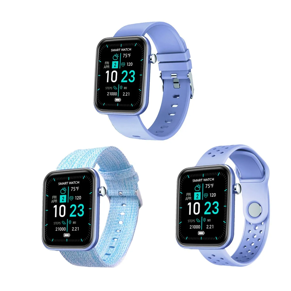 Smartwatch With Three Bands And Wellness   Activity Tracker