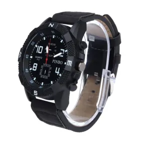 SmileOMG Luxury Men's Canvas strap Large Dial Military Sport Quartz Wrist Watch ,Aug 11