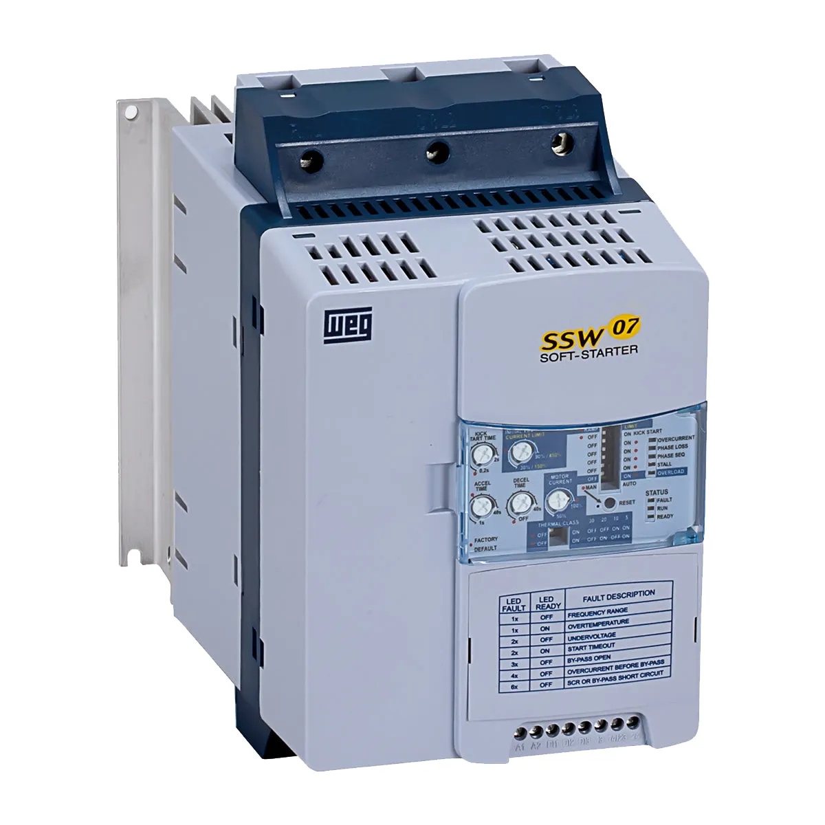 SSW070085T5SZ,Weg, 75Hp,220-575V,3Ph, 85A, SoftStart, IP20,