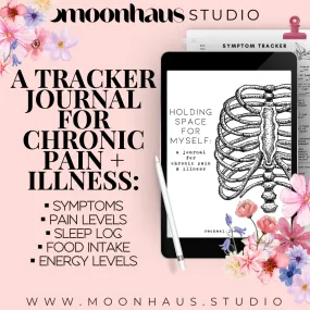 symptom tracker PDF: digital, printable medical journal | chronic pain   illness | spoonie, pots awareness, fibro, endo, disability pride