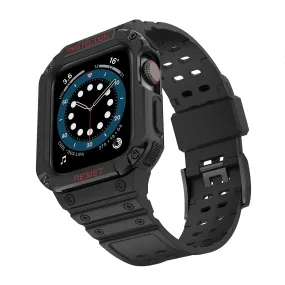 Tough On Apple Watch Band with Case Series 1 / 2 / 3 38mm Rugged Protection Black/Black