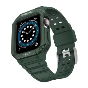 Tough On Apple Watch Band with Case Series 7 / 8 / 9 41mm Rugged Protection Green/Green