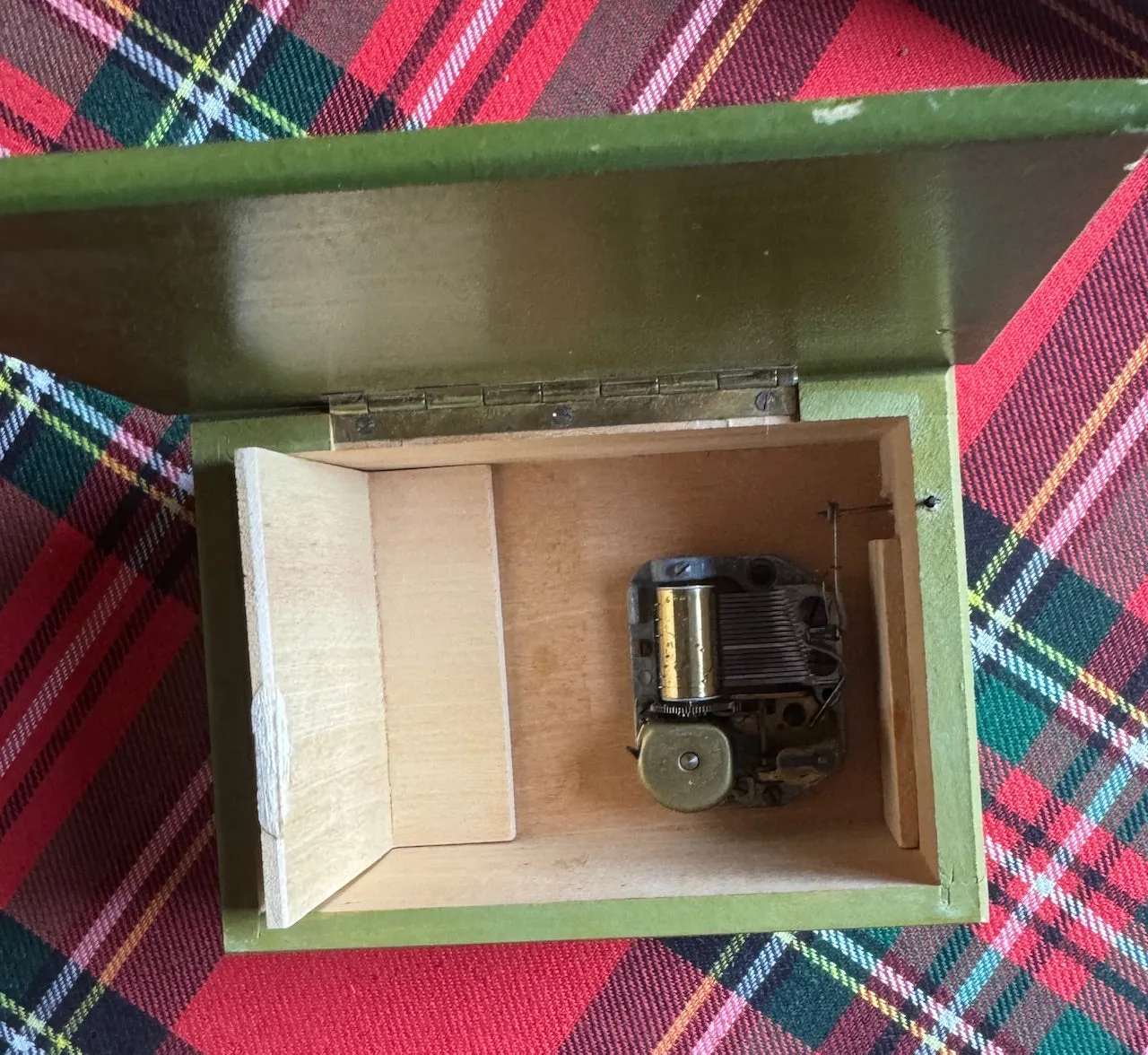 Vintage Reuge Switzerland Swiss Wooden Musical Jewelry Box