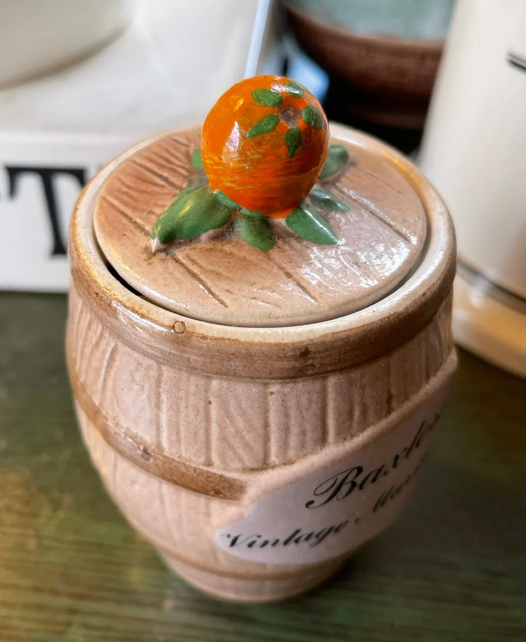 Vintage Scottish Black Transferware Advertising Baxters Orange Marmalade Jar
