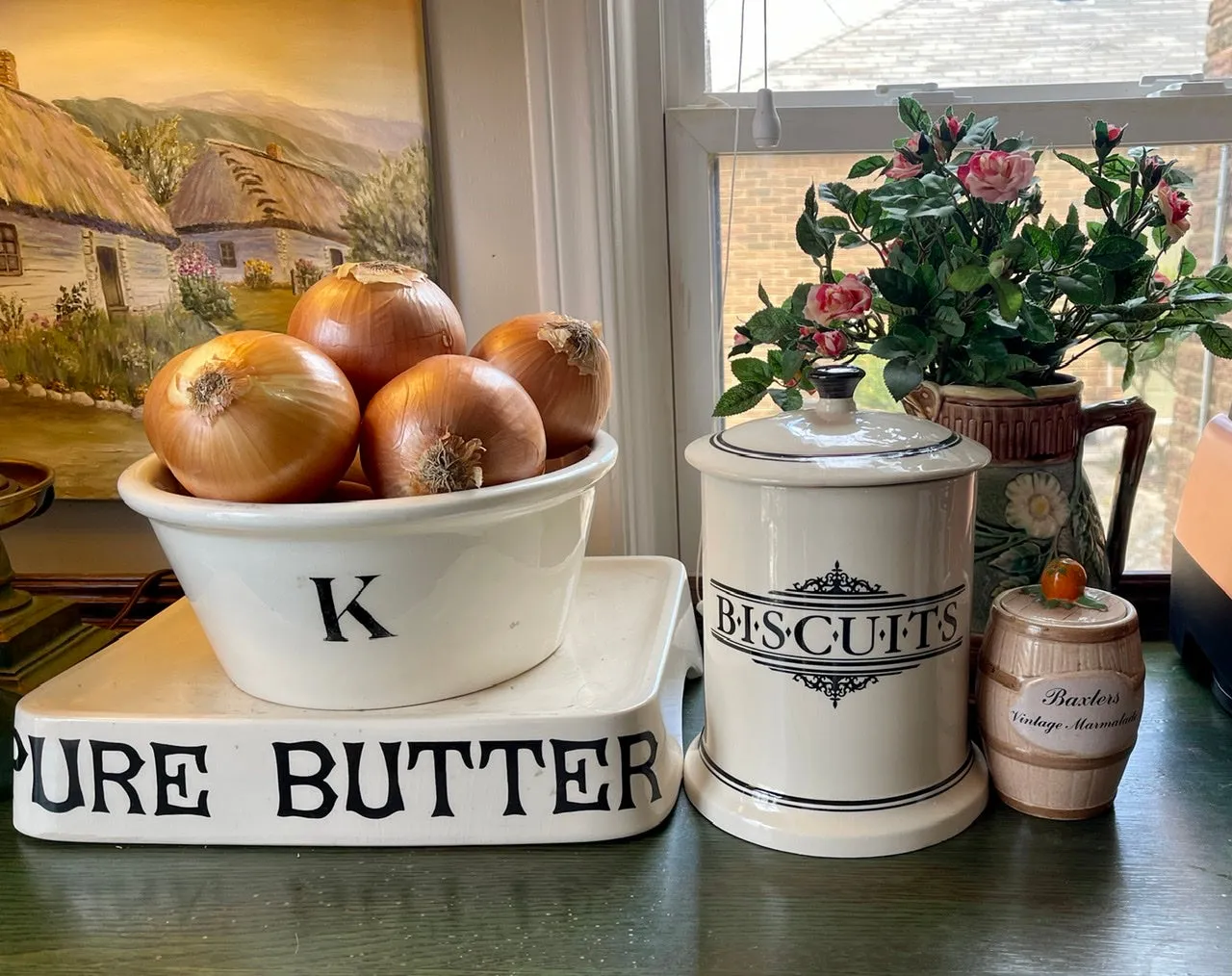 Vintage Scottish Black Transferware Advertising Baxters Orange Marmalade Jar