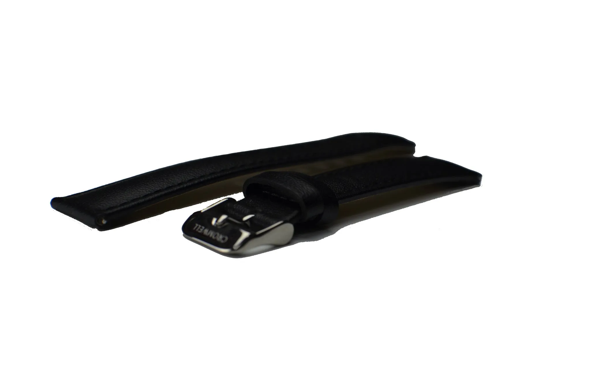 Watch Band- 18mm Black w/Silver Buckle (For 36mm and 38mm watch cases)