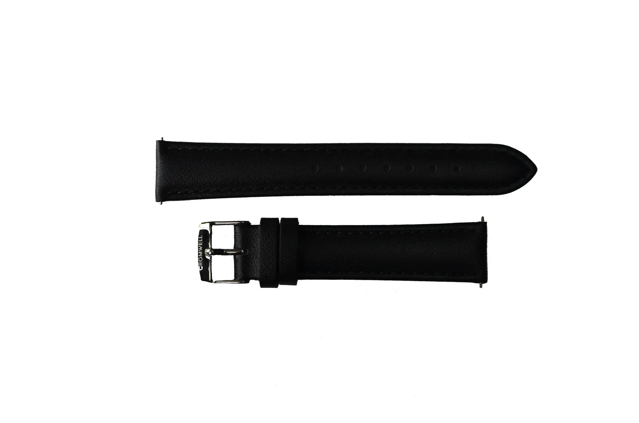 Watch Band- 18mm Black w/Silver Buckle (For 36mm and 38mm watch cases)