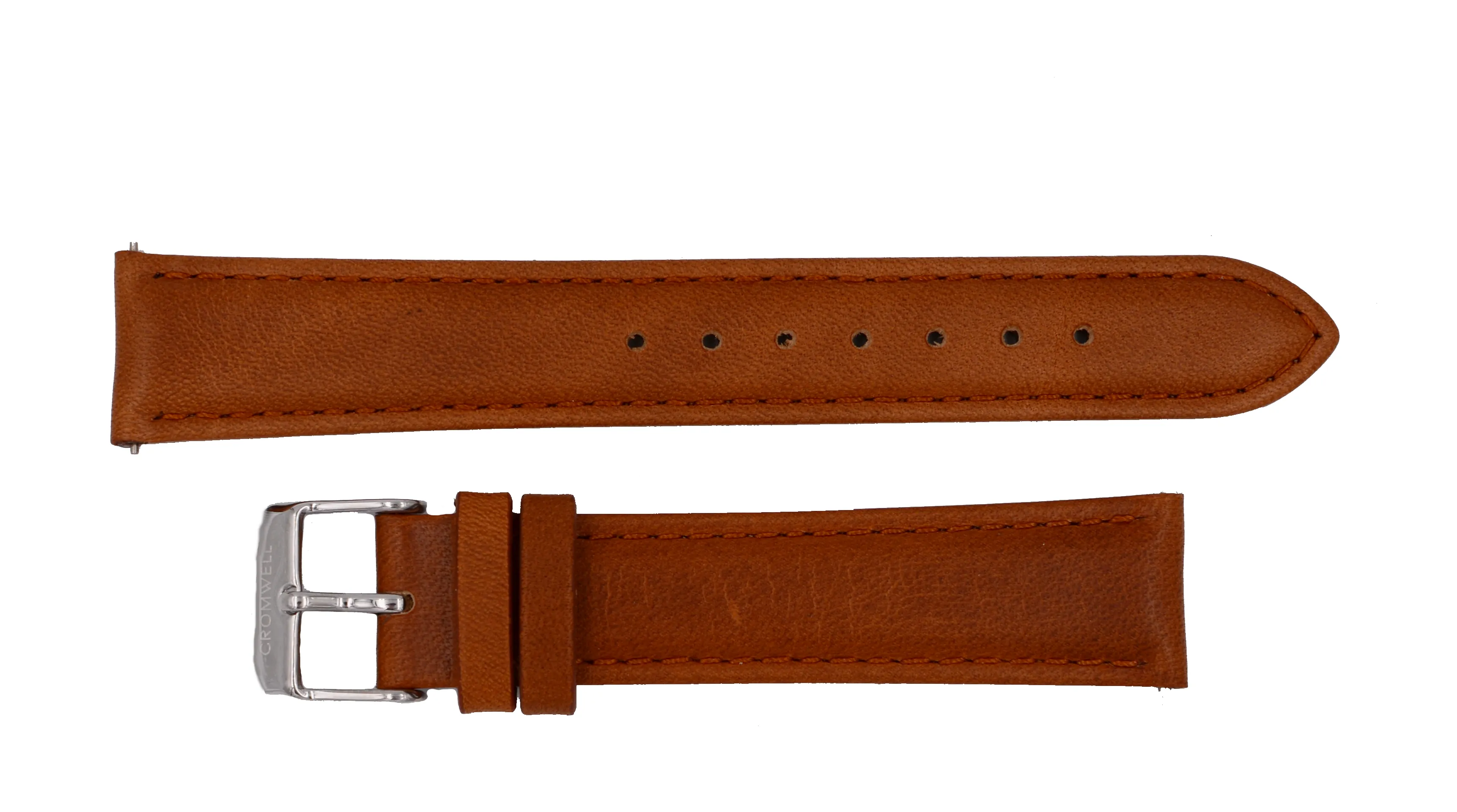 Watch Band- 18mm Luggage Brown w/silver buckle (For 36mm and 38mm watch cases)